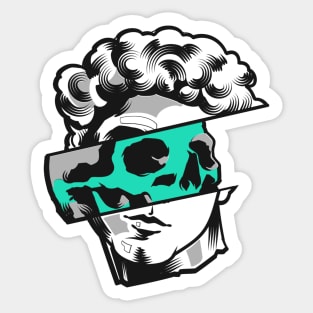 Glitched Renaissance Face - Classical Art sculpture Sticker